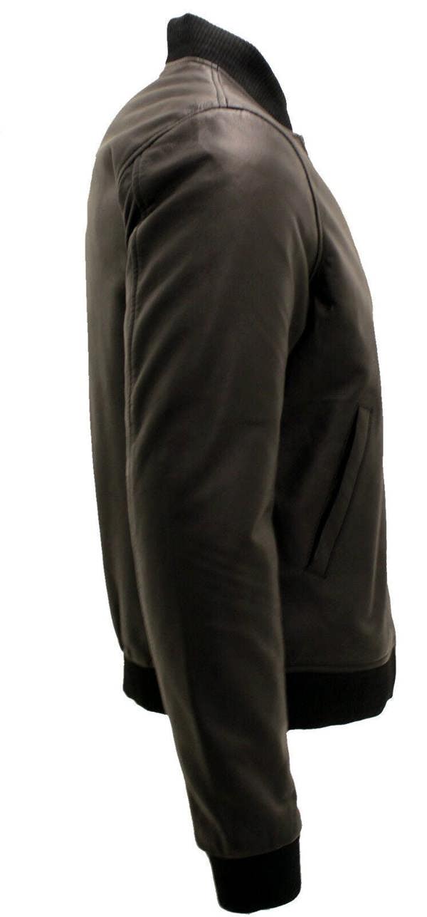 Infinity Leather Mens Varisty Classic Leather Bomber Jacket