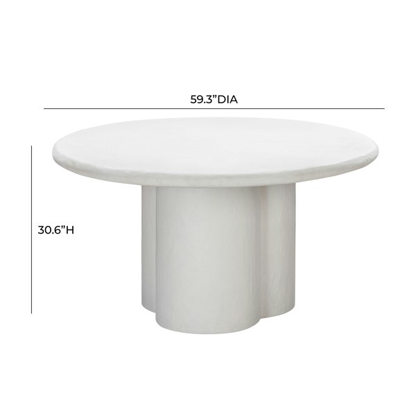 Furniture Edit Elika White Faux Plaster Round Dining Table Indoor Or Outdoor