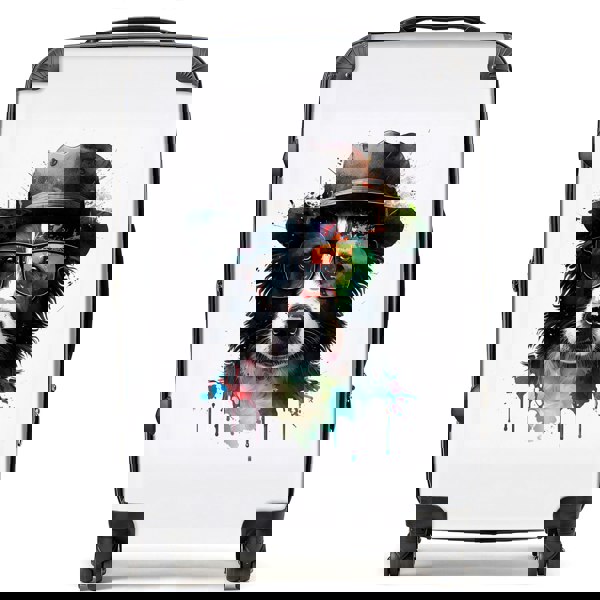 Warren Reed Border Collie Dog Splashart Suitcase