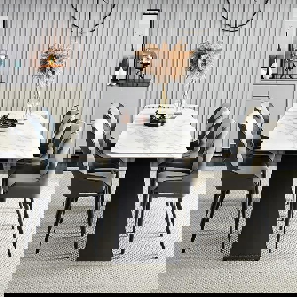 Amsterdam Dining Table, Marble with oak furniture dining tables