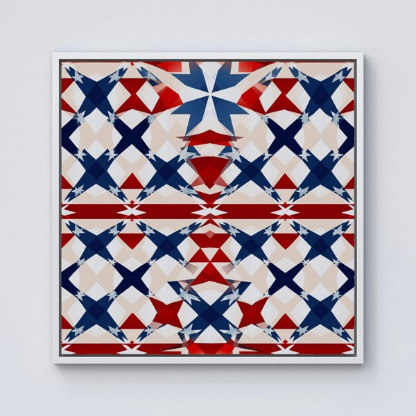 Warren Reed American Flag Abstract Pattern Framed Canvas