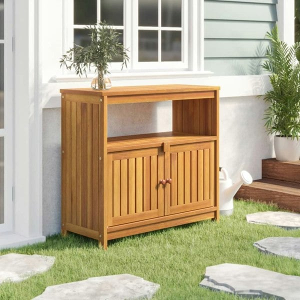 Berkfield Garden Console Table 80x35x75 cm Solid Wood Acacia