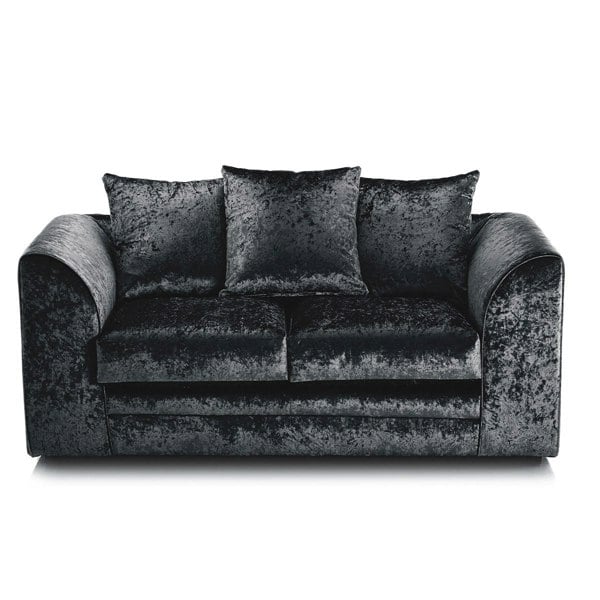 Furnishings For Less Crystal Crushed Velvet 2 Seater Sofa Scatter Back