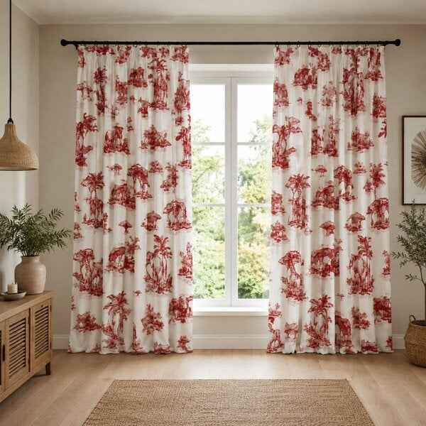 Smart Living Safari Curtain - Red - 66"x72"