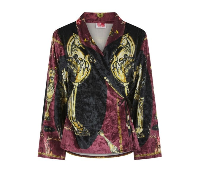 Emre Tamer-London Wrap Blazer Artemis Hand Painted Print