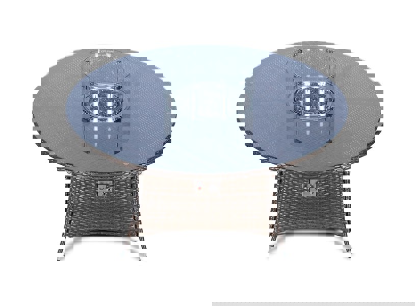 Giardino Fire Pit 8 Seater Round Rattan Dining Table