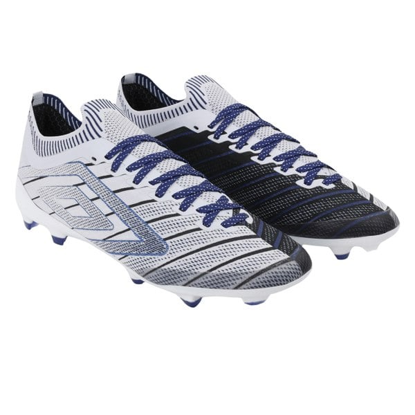Umbro Mens Velocita Elixir Pro Firm Ground Football Boots - White/Black/Royal Blue