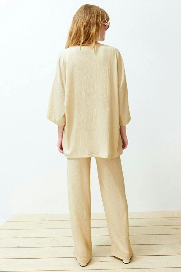 WOVCOR 2-Piece Relaxed Fit Knit Kimono Top & Pants Set