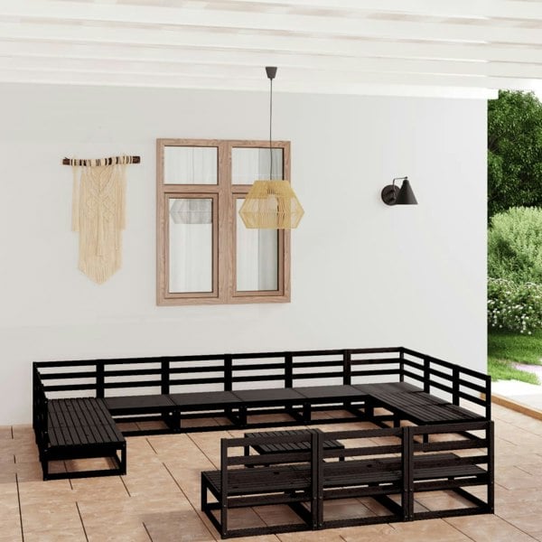 Berkfield 14 Piece Garden Lounge Set Solid Pinewood