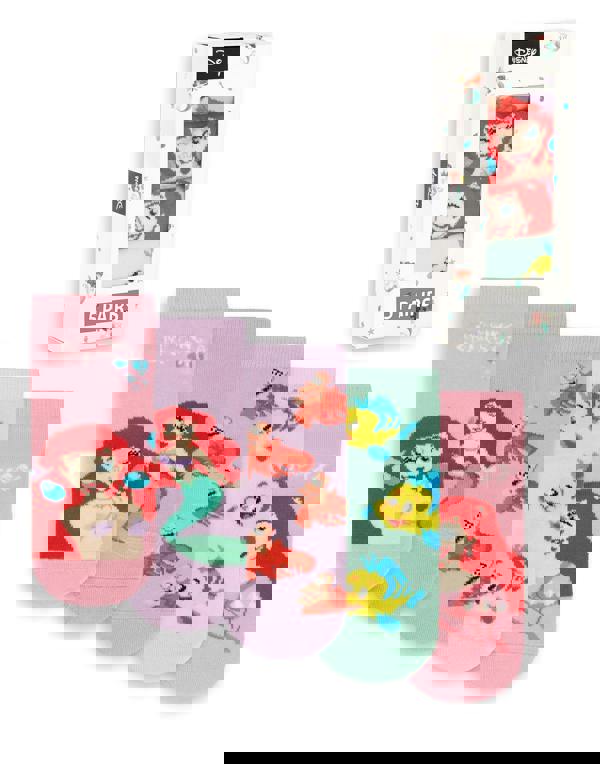 Disney The Little Mermaid Girls Multicoloured Ariel Calf Socks Set of 5