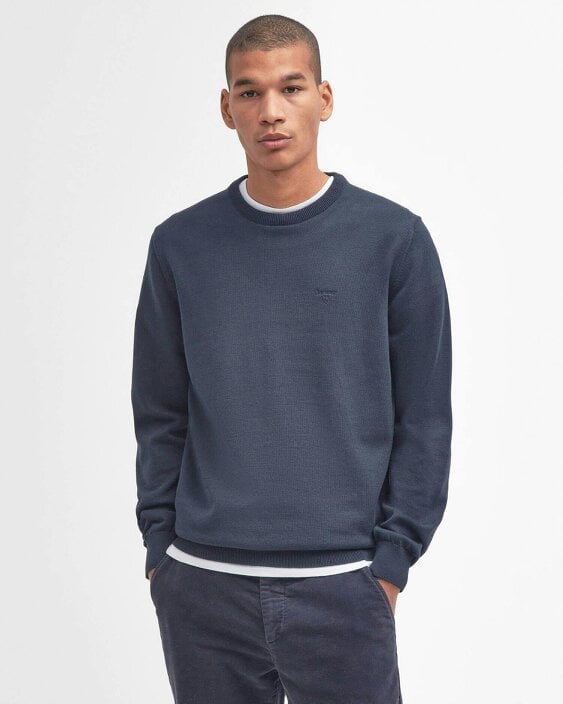 Barbour Pima Cotton Knitted Jumper - Navy Blue