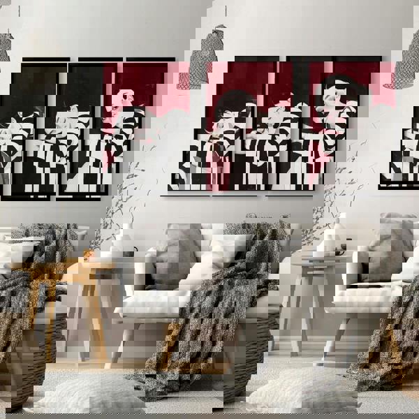 Gallery Walls Living Room | Set of 3 Boho Women Wall art Prints