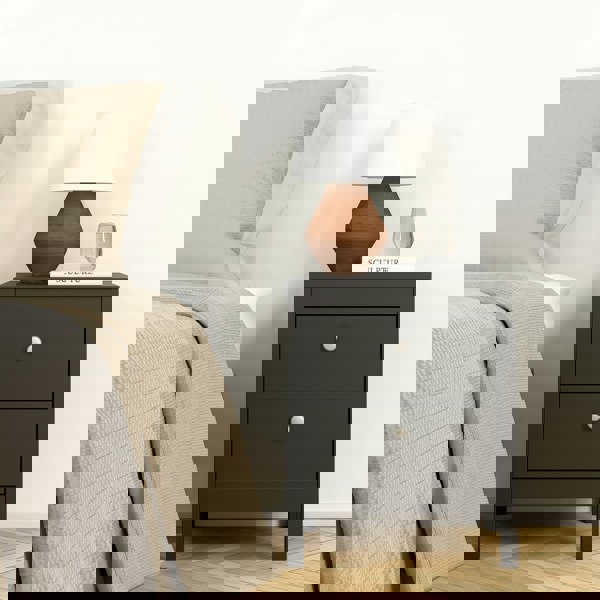 Furniture To Go Madrid Bedside Table 2 drawers in Matt Black