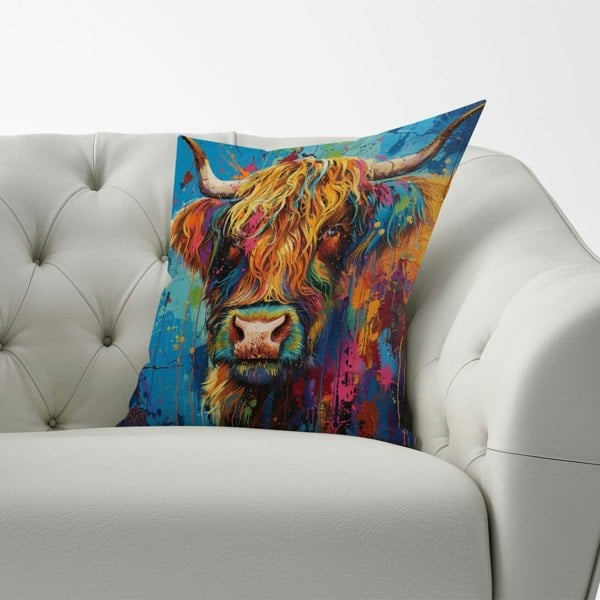 Warren Reed Splashart Highland Cow Cushions