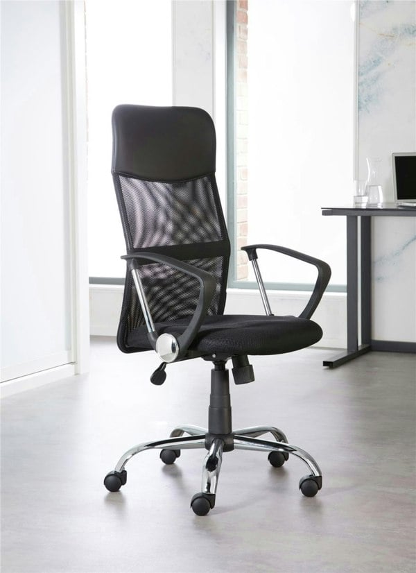 Dorel Home Orlando Mesh Office Chair with Wheels in Black