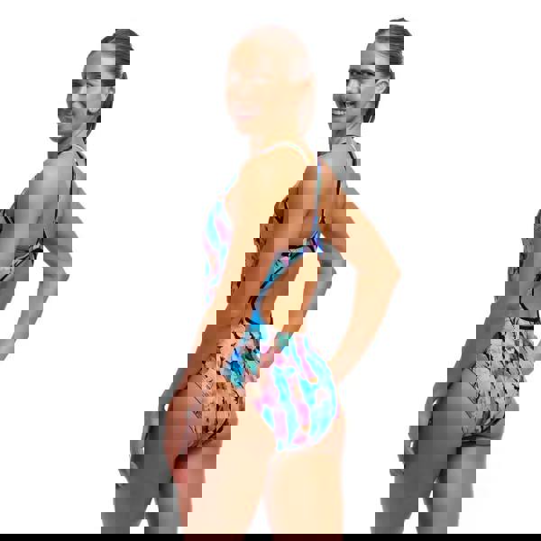 Funkita Tickle Torture Diamond period proof swimsuit in multi abstract print