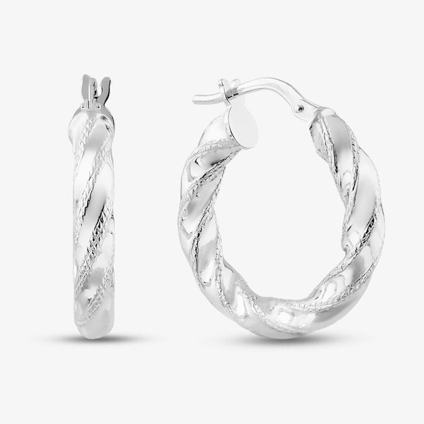 T. H. Baker Sterling Silver 22mm Twist Hoop Earrings S3436