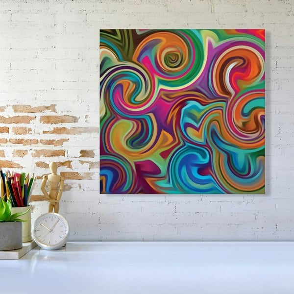 Warren Reed Colourful Wave Pattern Canvas