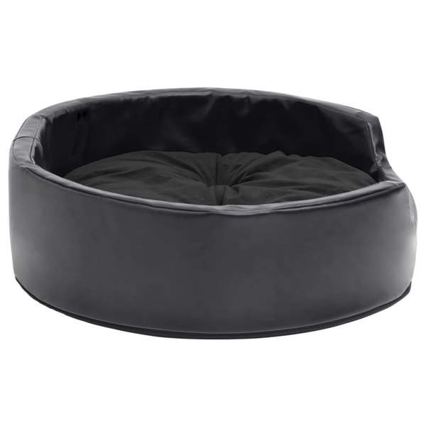 Berkfield Dog Bed Black 69x59x19 cm Plush and Faux Leather