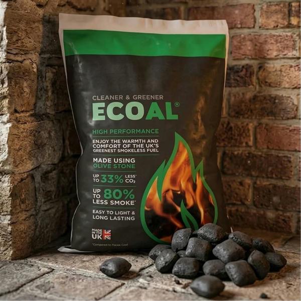 1 Bag (10kg) Ecoal High Heat Long Lasting Smokeless Coal with Extended Burn Time Fuel