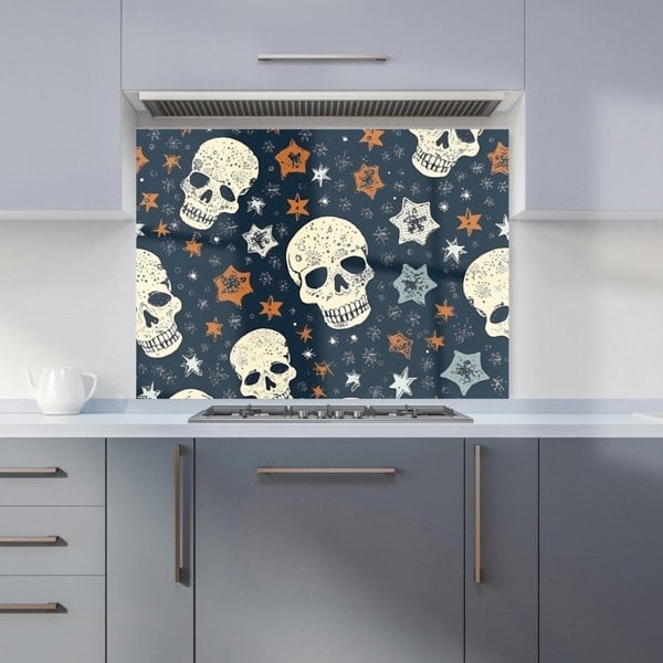 Warren Reed - Designer Skulls And Stars Kitchen Splashback