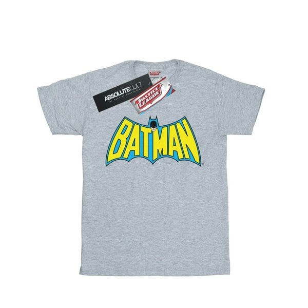 Batman Womens/Ladies Retro Logo Cotton Boyfriend T-Shirt - Sports Grey