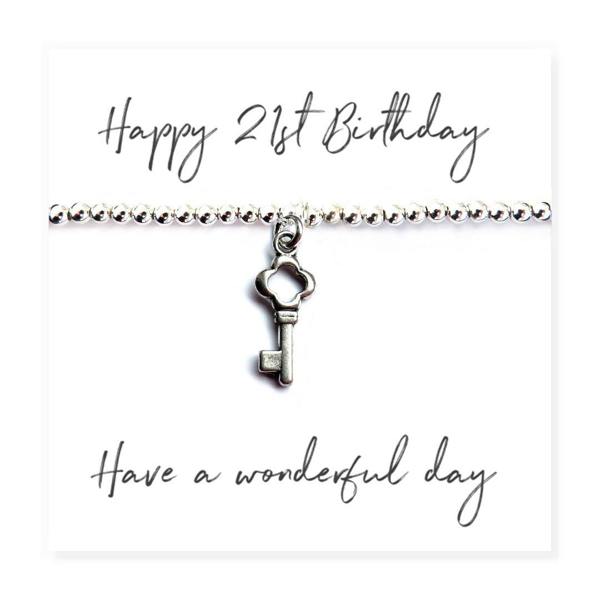 Aye Do Gifts Happy 21st Birthday Bracelet & Gift Card