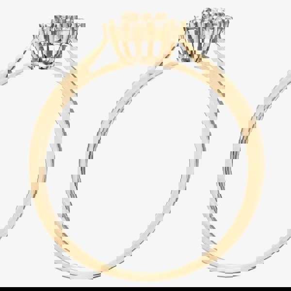 T. H. Baker 9ct Yellow Gold 0.25ct Diamond Flower Cluster Ring PR11539Y