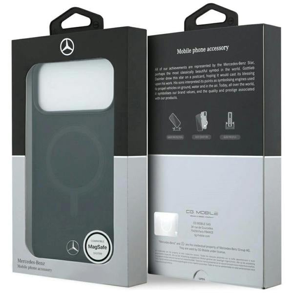 Mercedes Plain Smooth Leather Case with MagSafe for iPhone 17 Pro Max 6.9" Black - MEHMP17X23RCMK