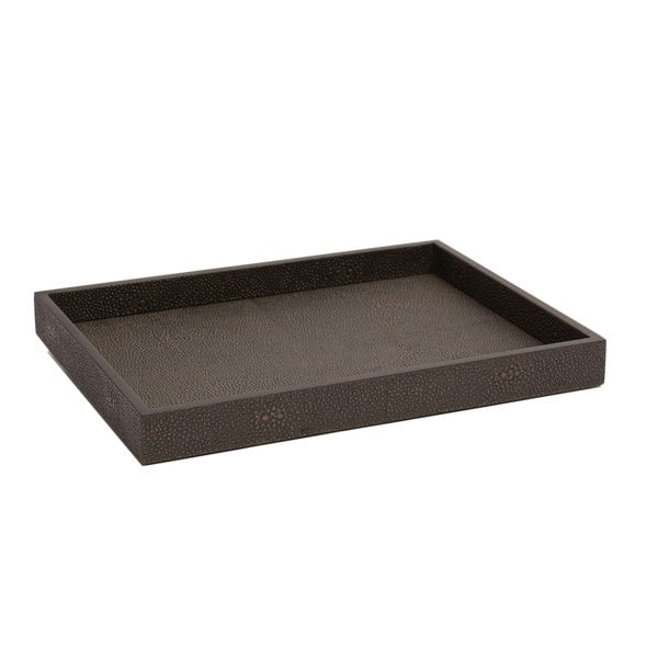 POSH TRADING COMPANY Chelsea Medium Tray - Shagreen Chocolate