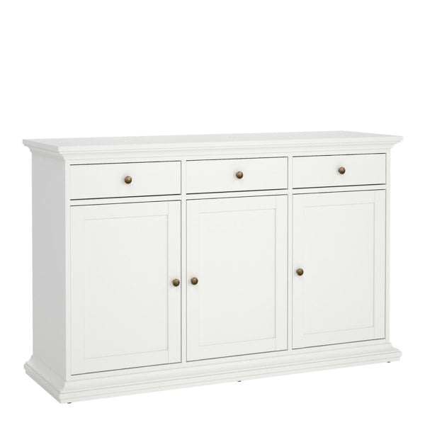 Furniture To Go Paris Sideboard with 3 doors and 3 drawers in White