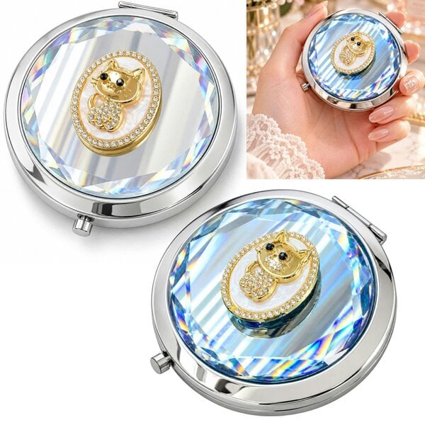Love EMVY Sparkly Cat Compact Mirror