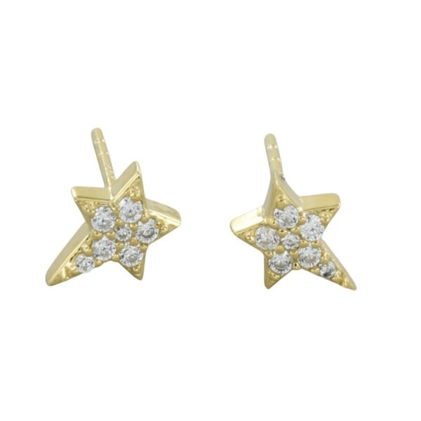 Sterling Silver Pavé Star Stud Earrings - Reeves & Reeves