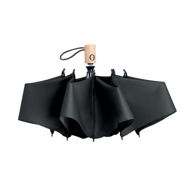 MidOcean Leeds Bamboo 190T Folding Umbrella - Black - 