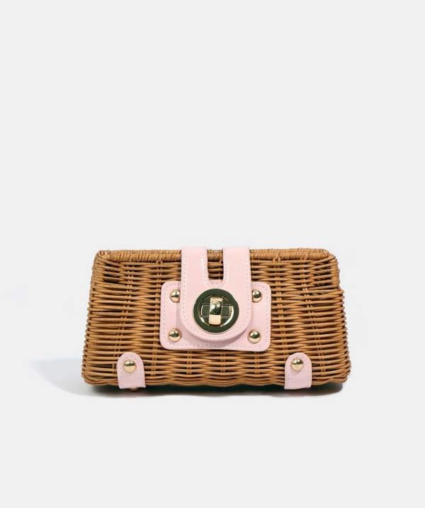 Pia Rossini Lulu - Petite Artisan Clutch Bag - Blush Pink