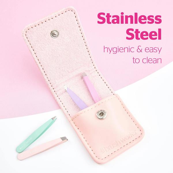 Brushworks Travel Tweezer Set - Pastels