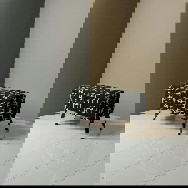 Artistic Geometric Print Ottoman for Bedroom Decor