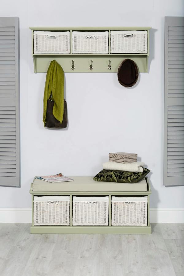 Statement Furniture Tetbury Large Hallway Set with Storage Baskets and Cushion Seat