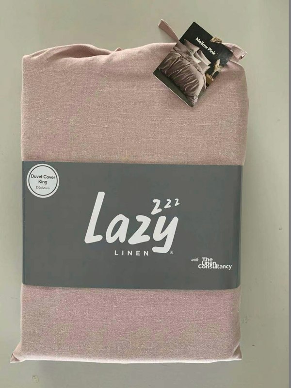 Lazy Linen Duvet Cover - Mellow Pink