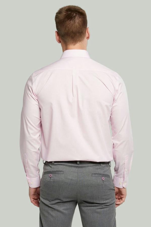 New Pink Long Sleeve Cotton Rich Non-Iron Shirt