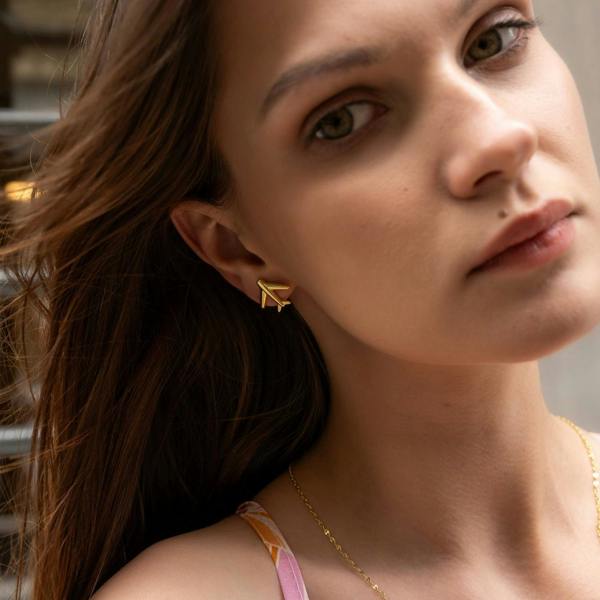 Spero London Airplane Sterling Silver Stud Earring