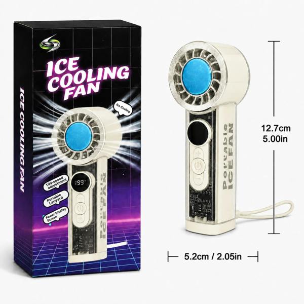Dyzi Portable Ice Cooling Handheld Fan 199 Speed USB Rechargeable