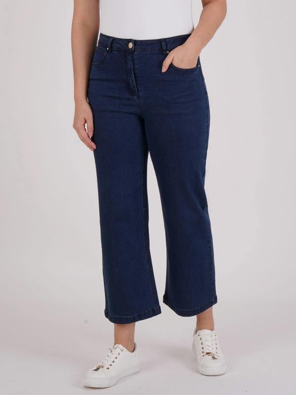 PennyPlain 5 Pocket Wide Leg Denim - Denim Wash Short