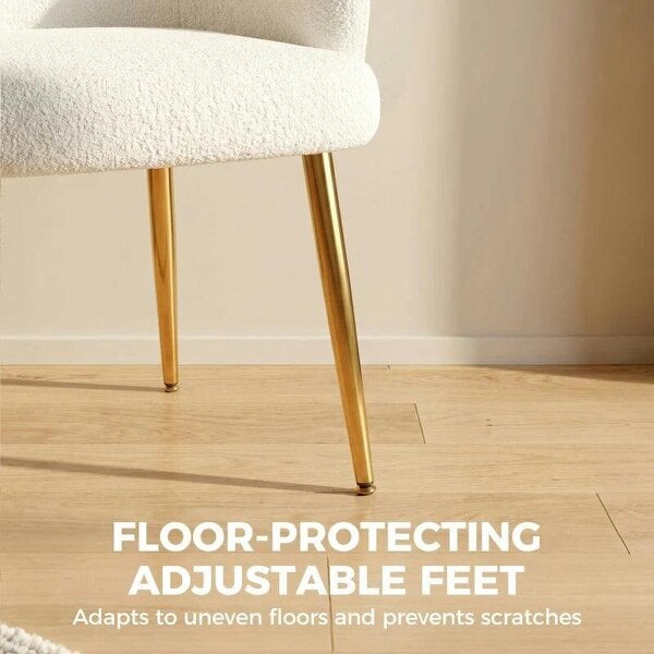 Bobobiy Lounge Chair Petal-Back Armchair Metal Metal Legs for Living Room Bedroom Cream