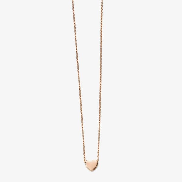 T. H. Baker 9ct Rose Gold Heart 17 Inch Necklace GN235