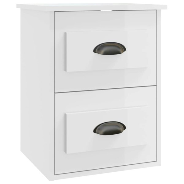 Berkfield Wall-mounted Bedside Cabinets 2 pcs High Gloss White 41.5x36x53cm
