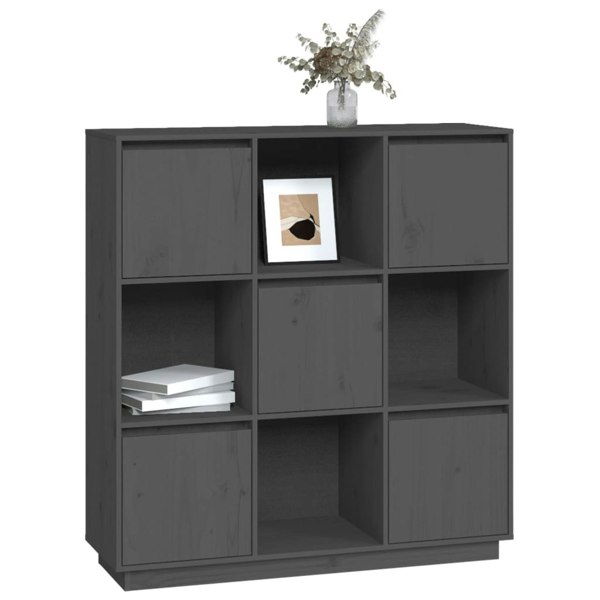 Berkfield Highboard Grey 110.5x35x117 cm Solid Wood Pine