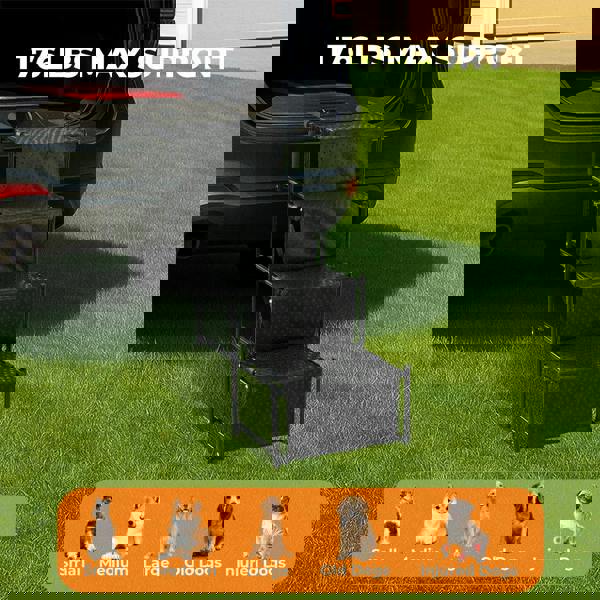 Skylos Pet Stairs Dog Ramp 4 Soft Steps for Car SUV Booster Foldable Portable