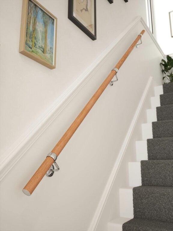Handrails Direct Stoneleigh Red Oak Straight Flight Handrail