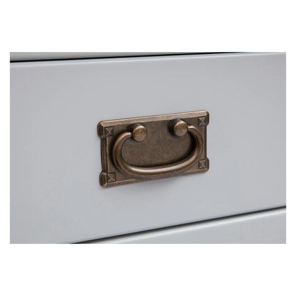 Cabinet Bits Bomporto Light Grey 2 Drawer 2 Door Sideboard Brass Drop Handle